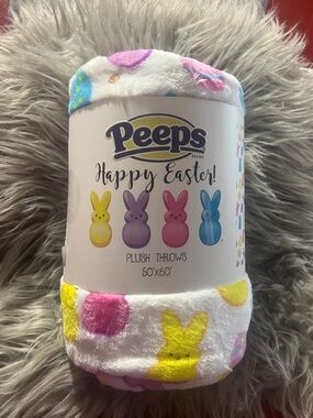 Peeps Happy Easter Plush Throw - Bunny Print